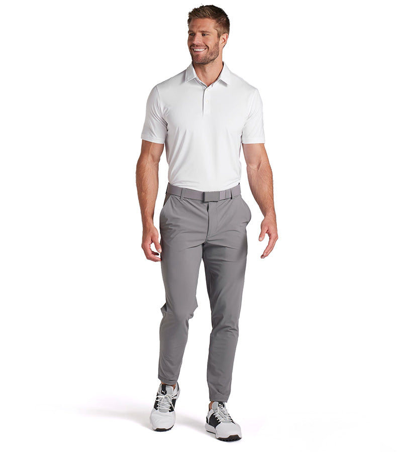 101 EVO Mens Golf Pants in Slate Sky - model front