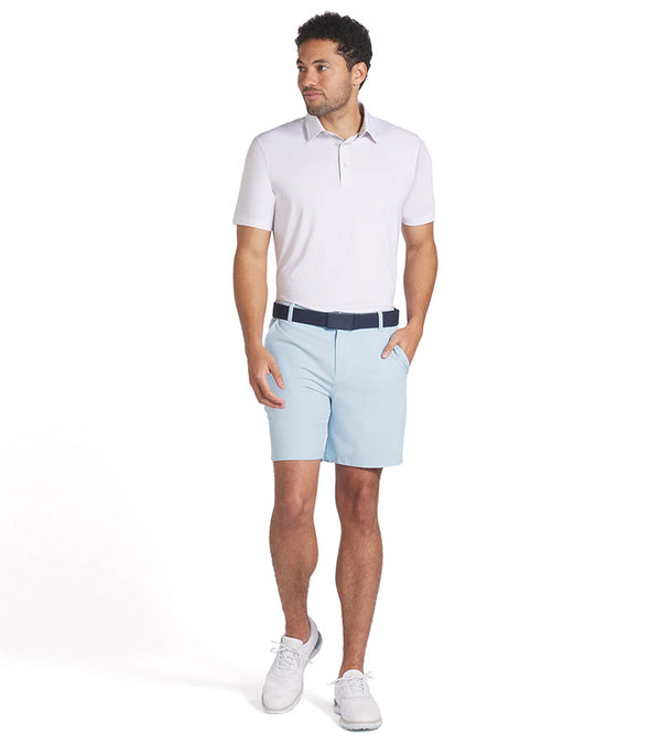 Puma 101 Solid Men’s Golf Shorts with Inseam: 7" or 9" in Silver Sky - model front view with 7" shorts