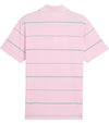 Puma AP Rugby Stripe Mens Golf Polo in Pale Pink- back