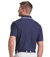 Puma AP Tipped Jacquard Mens Golf Polo in Deep Navy - partial model back view