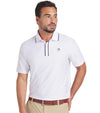 Puma AP Tipped Jacquard Mens Golf Polo in White Glow - partial model front view