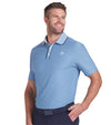 Puma AP Tipped Jacquard Mens Golf Polo in Zen Blue- partial model front view