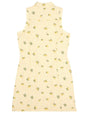 Puma Lemons Woven Womens Golf Dress- back view in Sunny Yellow, an allover lemon print on a cheerful yellow-and-white checkered background.