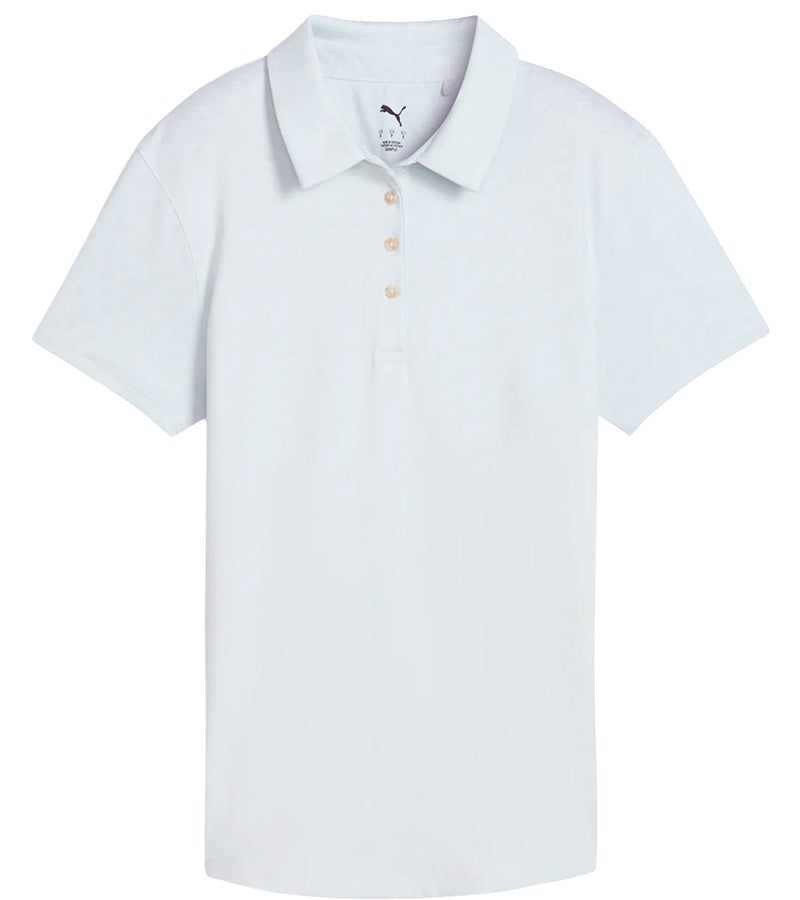 Puma MATTR Lianas Jacquard Womens Golf Polo in Peaceful Blue- front