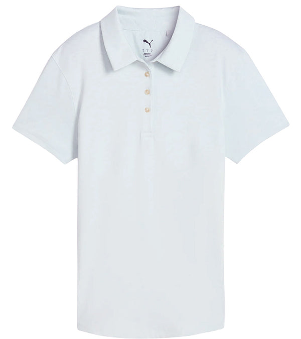Puma MATTR Lianas Jacquard Womens Golf Polo in Peaceful Blue- front