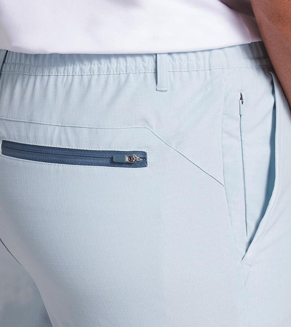 Puma Ripguard 8" Mens Golf Shorts
in Frosted Dew- closeup of back and side pockets