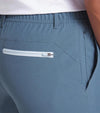 Puma Ripguard 8" Mens Golf Shorts in Gray Skies with closeup of side and back zippered pocket