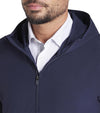 Puma Ripguard Anorak Pullover Mens Golf Jacket  in Deep Navy-partial model closeup of zipper front