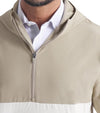 Puma Ripguard Anorak Pullover Mens Golf Jacket in lce Coffee -closeup of front zipper and hood