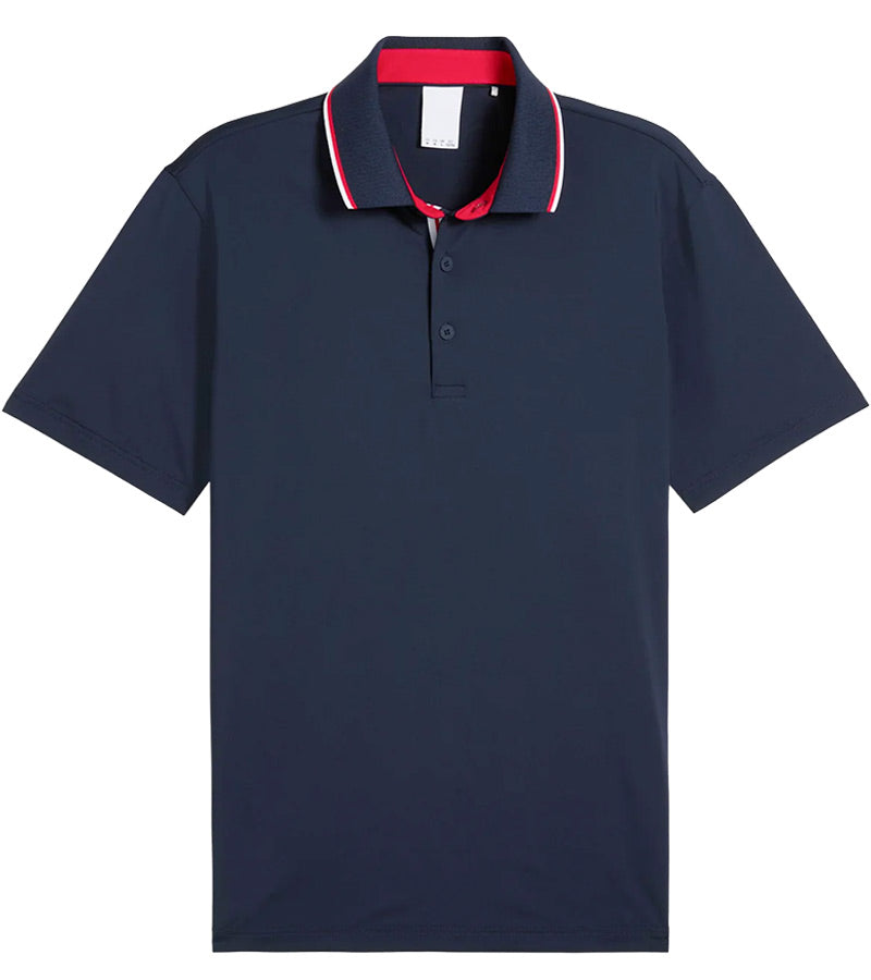 Puma Volition Tipped Men’s Golf Polo in Deep Navy - front