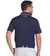 Puma Volition Tipped Men’s Golf Polo in Deep Navy - partial model back view