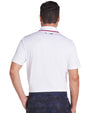 Puma Volition Tipped Men’s Golf Polo in White Glow - partial model back view