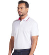 Puma Volition Tipped Men’s Golf Polo in White Glow - partial model front view