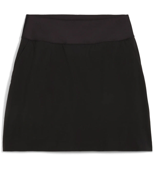 Puma Blake 17.5" Womens Golf Skirt - front view in Puma Black