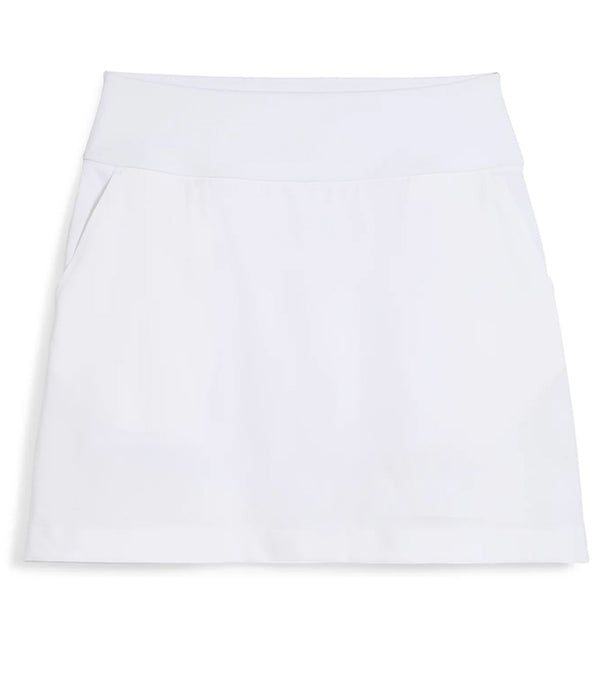 Puma Blake 17.5" Womens Golf Skirt - front in White Glow