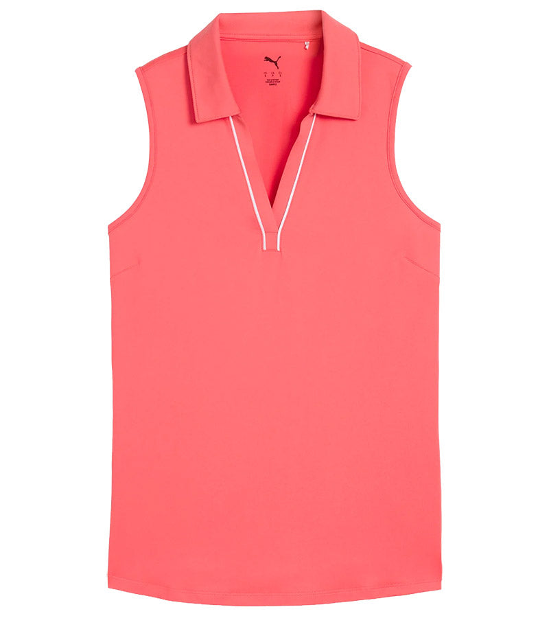 Puma CLOUDSPUN Piped Sleeveless Women's Golf Polo Shirt - 5 Colors