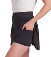 Puma Haute Womens Golf Skirt in puma black - closeup side pocket in under shorts
