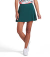 Puma Haute Womens Golf Skirt in Myrtle Green- partial model front view