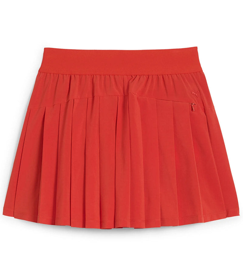 Puma Haute Womens Golf Skirt in Red Fire- front view