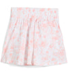 Puma Womens Sandy Printed Golf Skirt in Pink Fruit, a pink floral toile with subtle cats - back view