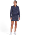 Puma Volition Dancing Stars Golf Skirt in Deep Navy - model front view