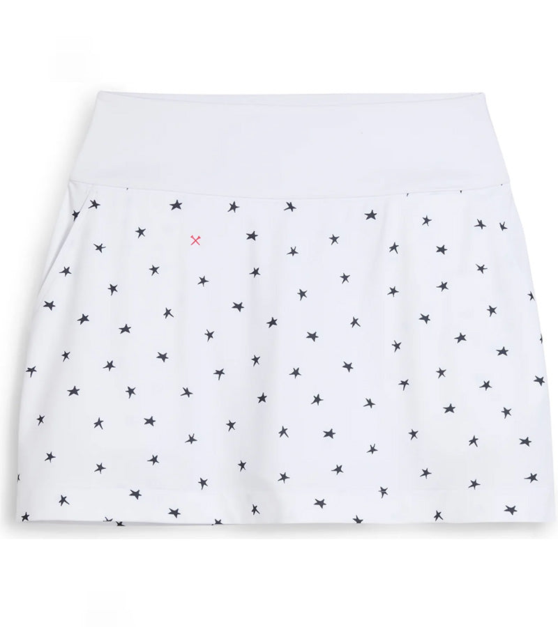 Puma Volition Dancing Stars Golf Skirt in White Glow-back view
