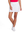 Puma Volition Dancing Stars Golf Skirt in White Glow - partial model front view
