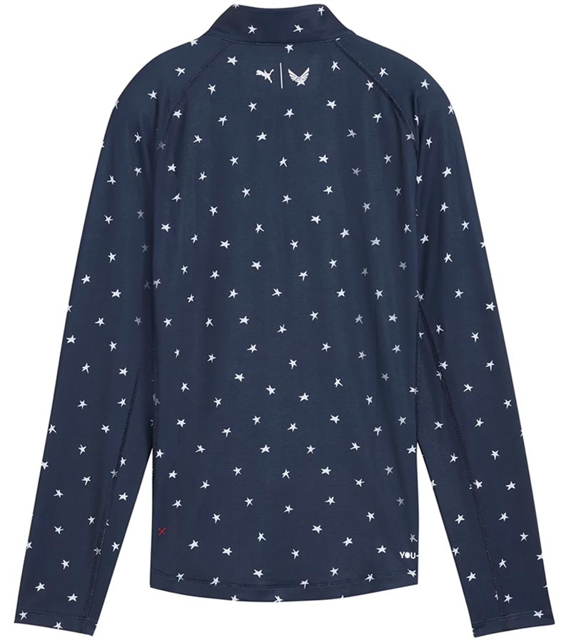 Puma Volition YouV Star Womens Golf Quarter Zip in Deep Navy - back