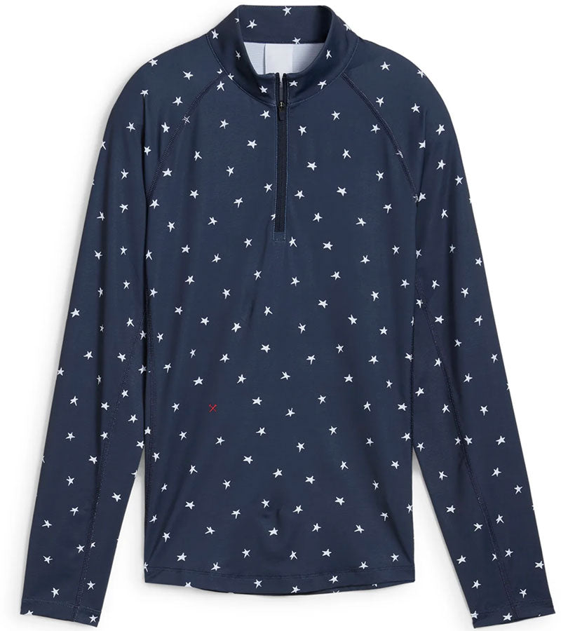 Puma Volition YouV Star Womens Golf Quarter Zip in Deep Navy -front