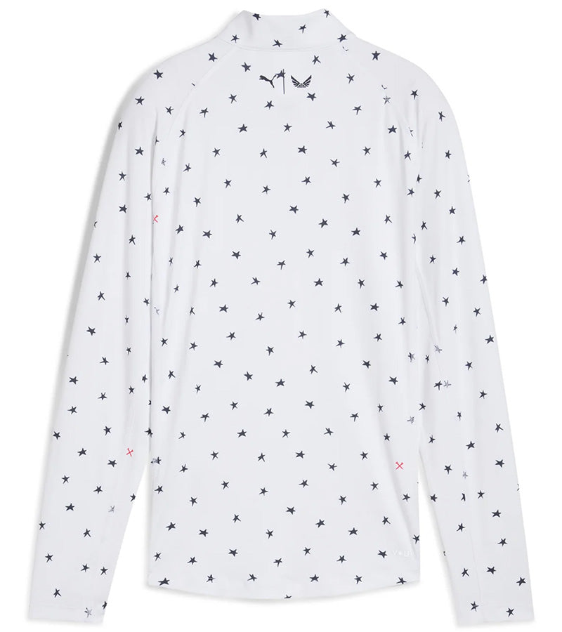 Puma Volition YouV Star Womens Golf Quarter Zip in White Glow- back