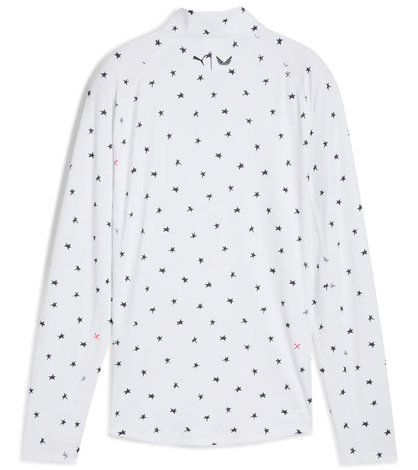 Puma Volition YouV Star Womens Golf Quarter Zip in White Glow- back