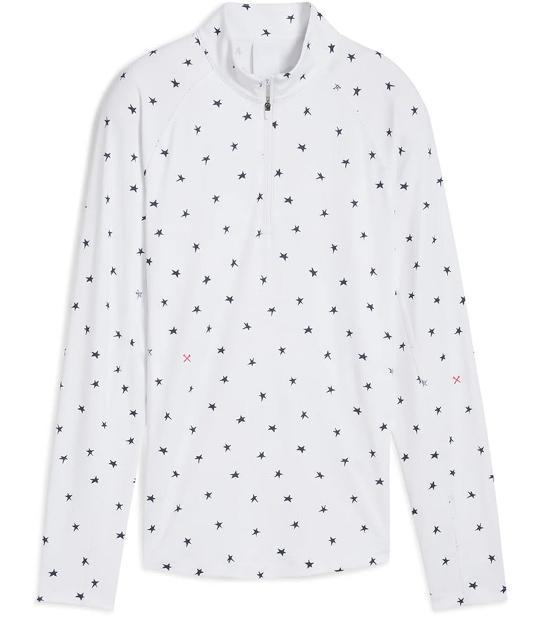 Puma Volition YouV Star Womens Golf Quarter Zip in White Glow- front