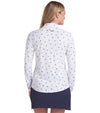 Puma Volition YouV Star Womens Golf Quarter Zip in White Glow- partial model back view