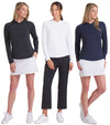 Puma YouV Brrr Womens Golf Hoodie 3 models in Puma Black, White Glow & Deep Navy front views