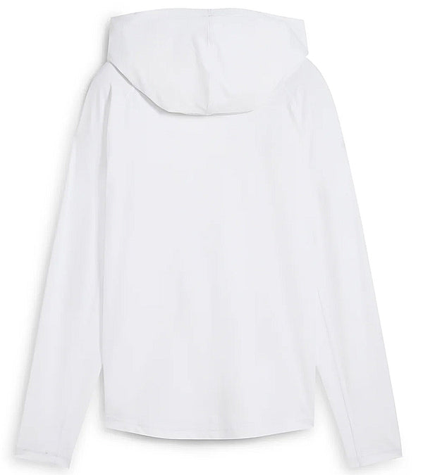 Puma YouV Brrr Womens Golf Hoodie in White Glow front view