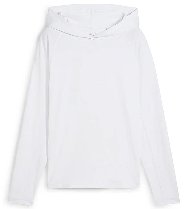 Puma YouV Brrr Women’s Golf Hoodie in White Glow-front view