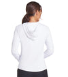 Puma YouV Brrr Womens Golf Hoodie in White Glow- partial model back view