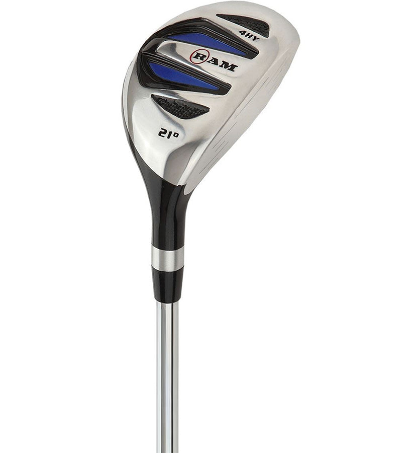 Ram Golf SDX Mens Golf Clubs Set - #4 Hybrid in black with blue & silver details/accents