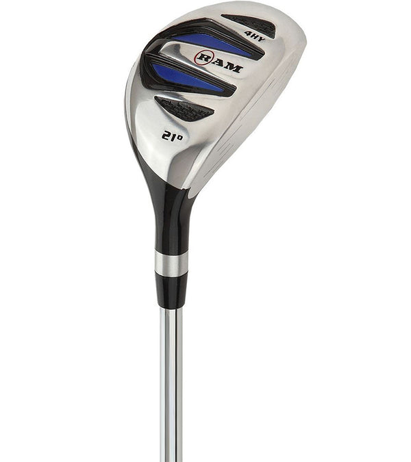 Ram Golf SDX Mens Golf Clubs Set - #4 Hybrid in black with blue & silver details/accents