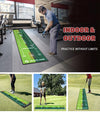 Saplize Two Speed Golf Putting Mat- four examples were to practice. One is inside and then three examples outside