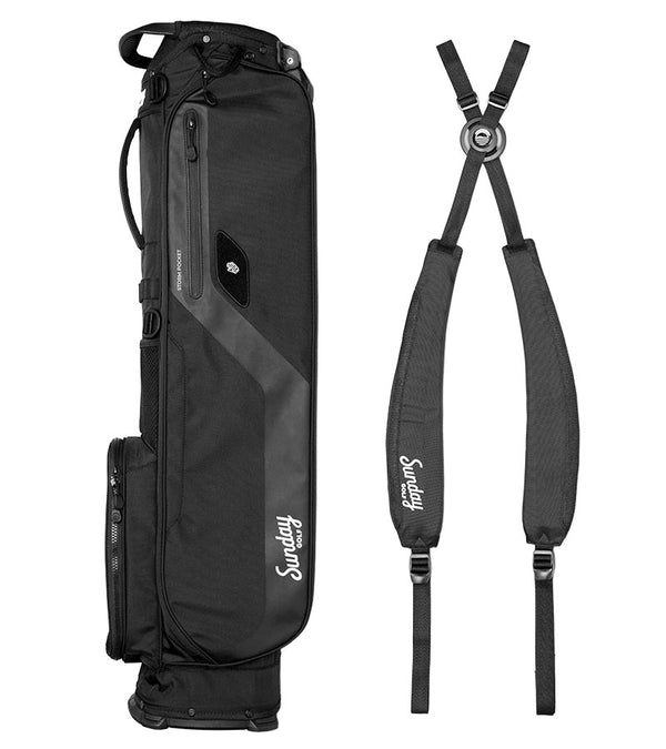 The Sunday Golf El Camino mid-size Stand Golf Bag in Midnight Green - with double carrying straps