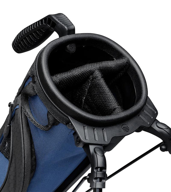 The Sunday Golf Loma XL Carry Bag in Cobalt Blue- closeup of 3-way top divider - fits up to 8 clubs