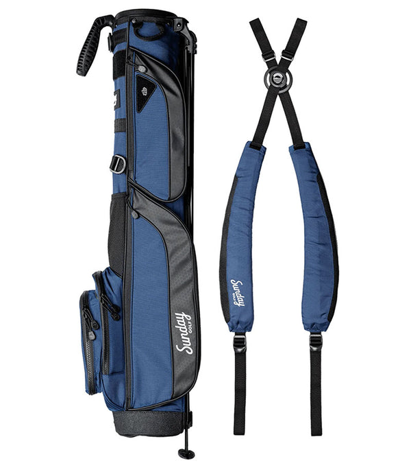 The Sunday Golf Loma XL Carry Bag in Cobalt Blue with double carrying straps