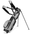 The Sunday Golf Loma XL Carry Bag in Heather Gray - legs extended with double carrying straps