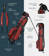 The Sunday Golf Loma XL Carry Bag in Ron Burgundy - showing all details