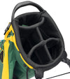 Sunday Golf Ryder Full Size Stand Golf Bag in Augusta (green with yellow accents) - closeup of 5-way top club divider