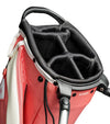 Sunday Golf Ryder Full Size Stand Golf Bag in Coral - closeup of 5-way top club divider