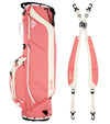 Sunday Golf Ryder Full Size Stand Golf Bag in Coral with and a backpack-style double strap system
