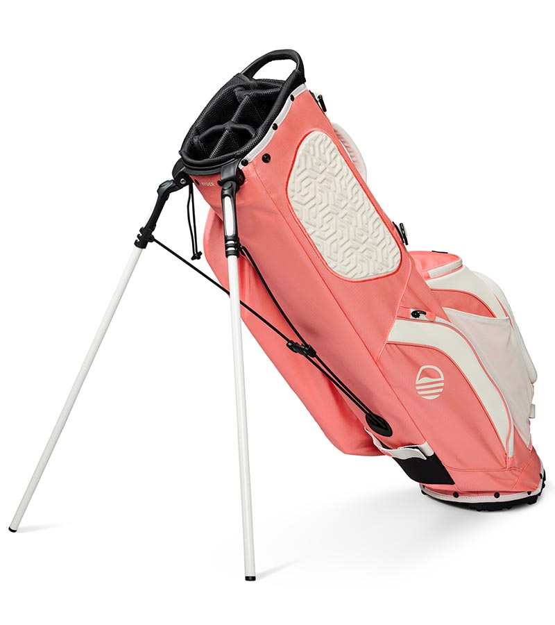 Sunday Golf Ryder Full Size Stand Golf Bag in Coral - side view
