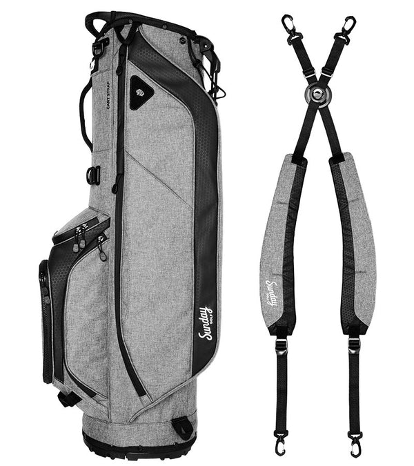 Sunday Golf Ryder Full Size Stand Golf Bag in Heather Gray/ black accents with a backpack-style double strap system